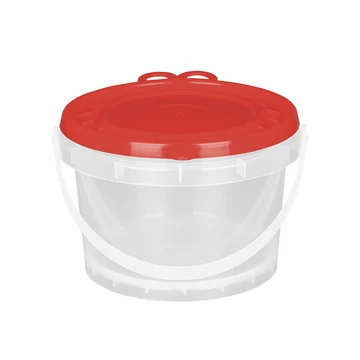 Fedeles vödör 1,2 l áttetsző/piros