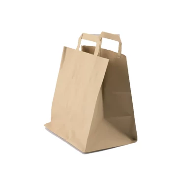 Papír tasak szalagfüles natur barna 220+100x280 mm 