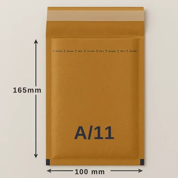 Barna légpárnás boríték A/11 165×100 mm