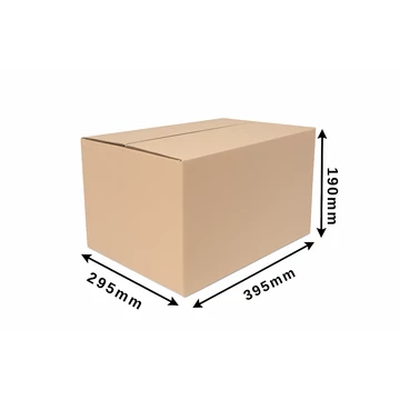 3 rétegű hullámkarton doboz Z28 395×295×190 mm (bigelt) 3 rétegű hullámkarton doboz Z28 395×295×190 mm (bigelt)