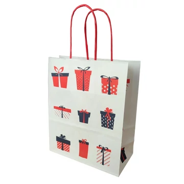 Sodrottfüles papírtáska 18x22+8cm fehér "ajándékdobozos"