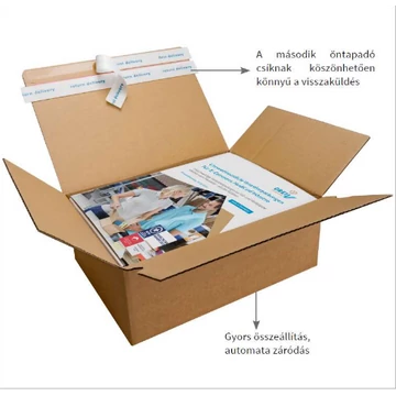 Hullámkarton önzáró csomagküldő doboz 236×166×98 mm