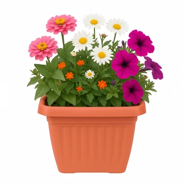 Virágcserép négyszögletes 20 cm terrakotta