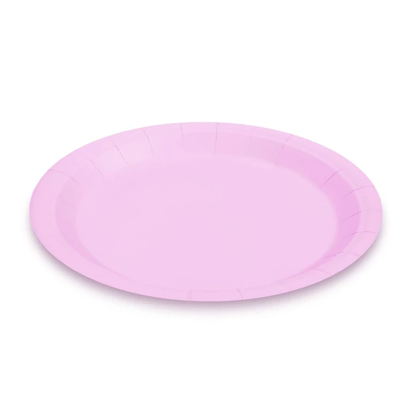 Papírtányér szett rózsaszín 23 cm