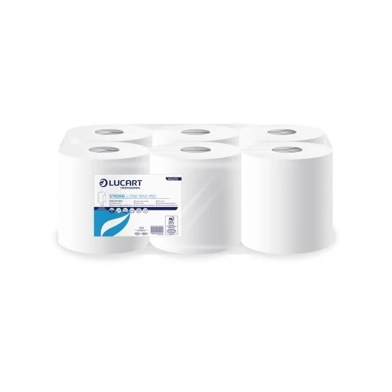 Lucart Strong L-One Maxi 450 belső adagolású ipari törlőkendő 6 tekercs/zsugor