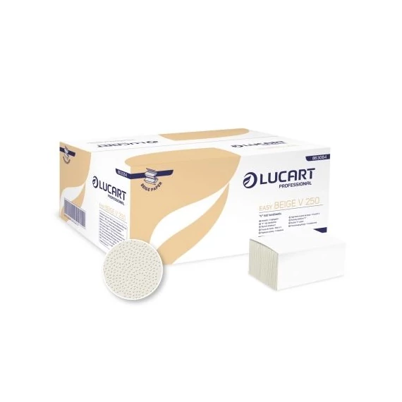 Lucart Easy Beige V 250 hajtogatott kéztörlő 20 csomag/karton