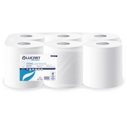 Lucart Strong L-One Maxi 450 belső adagolású ipari törlőkendő 6 tekercs/zsugor