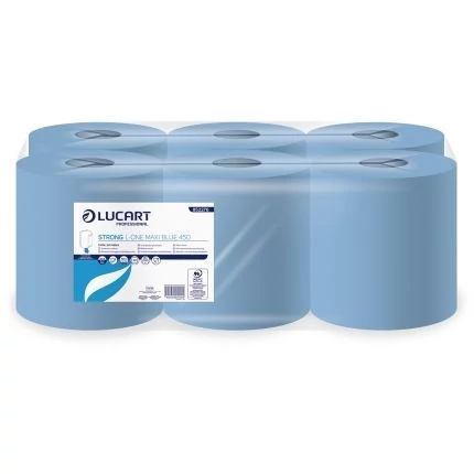 Lucart Strong L-One Maxi Blue 450 belső adagolású ipari törlőkendő 6 tekercs/zsugor