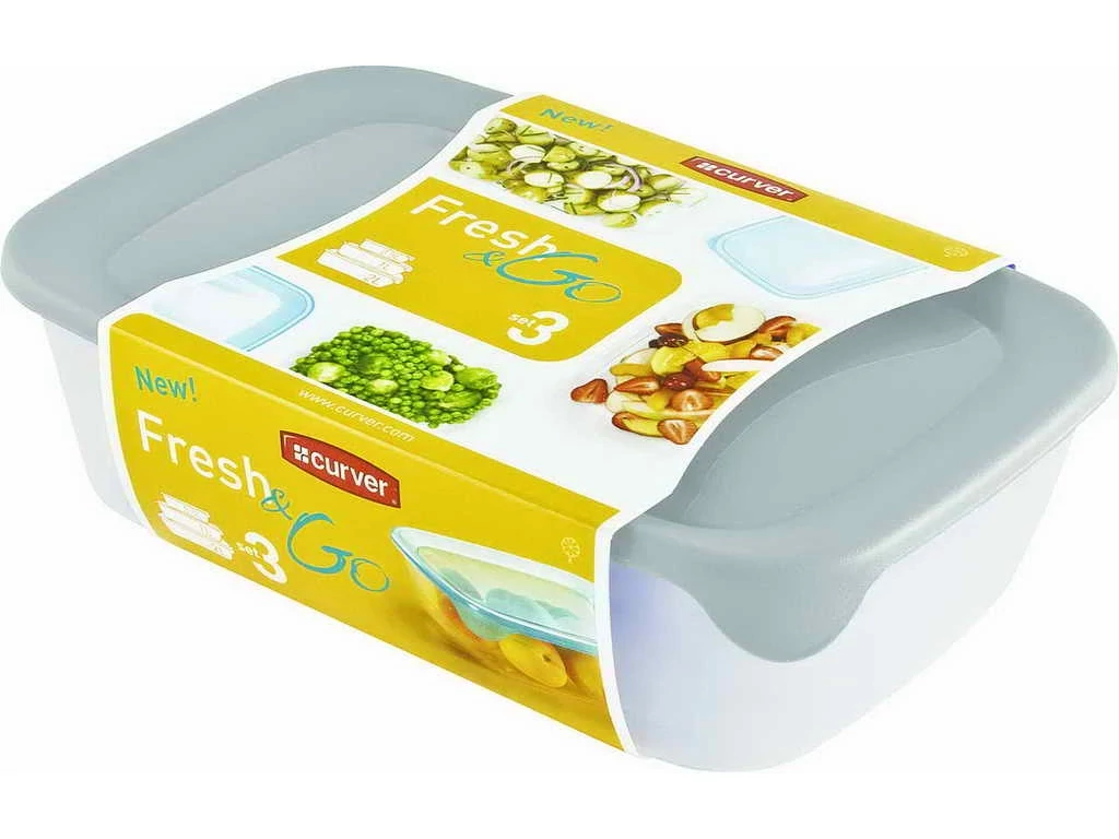Curver Fresh&Go ételtároló szett 0,5 l + 1 l + 2 l vegyes színekben