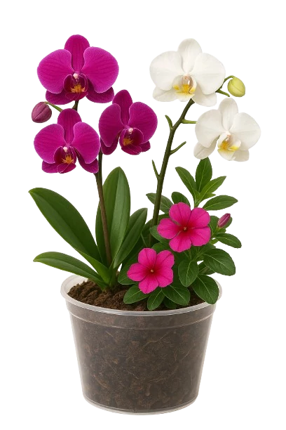 Virágcserép orchidea 10 cm